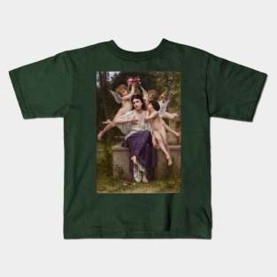 Dream of Spring by Bouguereau Kids T-Shirt
